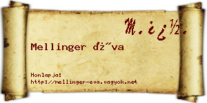 Mellinger Éva névjegykártya